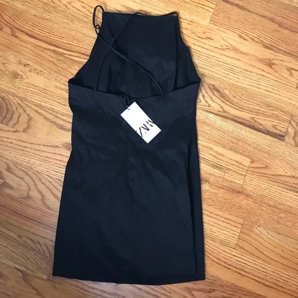 Zara Black Cross-Back Dress NWT - Picture 4 of 6